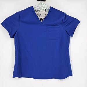 Fabletics Vital Scrub Top Womens Large Blue Short Sleeve Uniforms L Healthcare